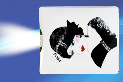 Flashlight card with beam